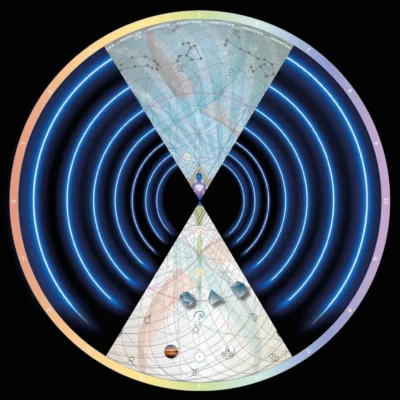 Mesa Radiónica Renascimento : Ferramenta de transformação energética e ascensão espiritual Representação simbólica da Mesa Radiónica Renascimento, uma ferramenta de transformação energética e ascensão espiritual que trabalha com frequências vibratórias elevadas.