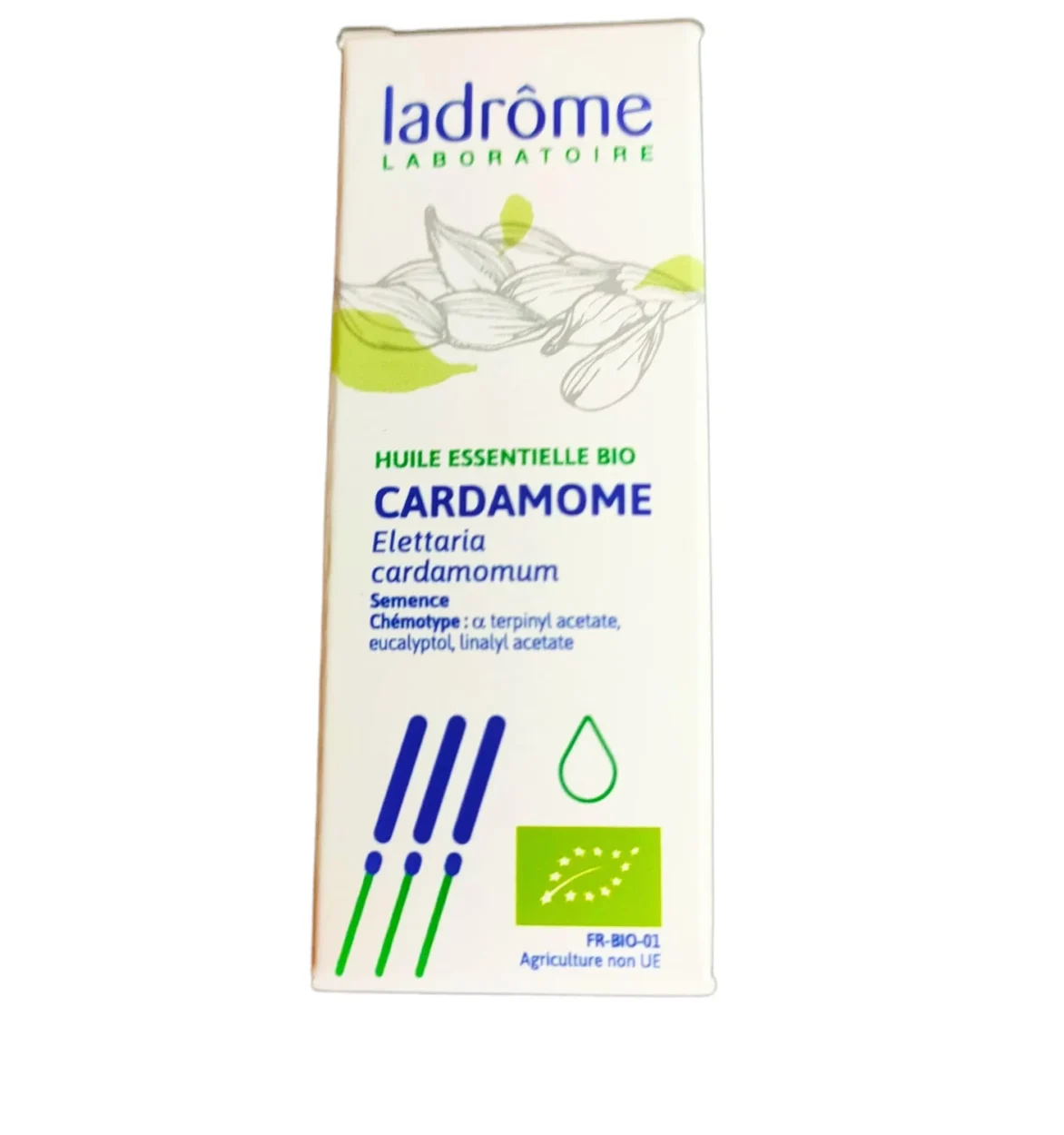 Óleo essencial de Cardamomo bio, utilizado para digestão, respiração e aromaterapia