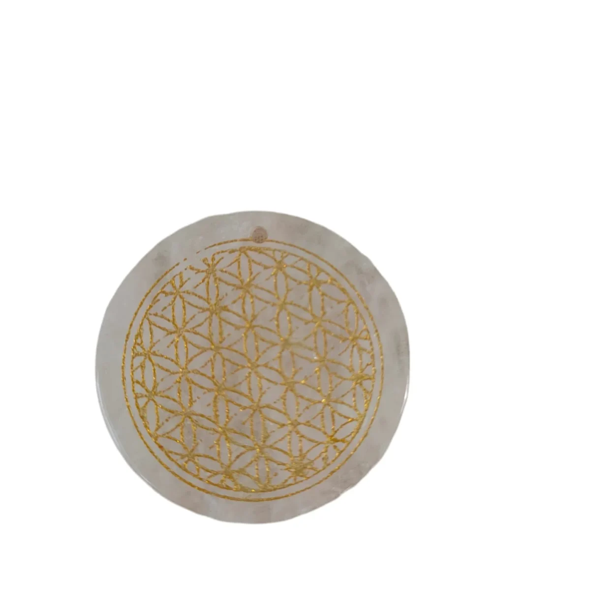 Medalha em Cristal de Quartzo com Flor da Vida