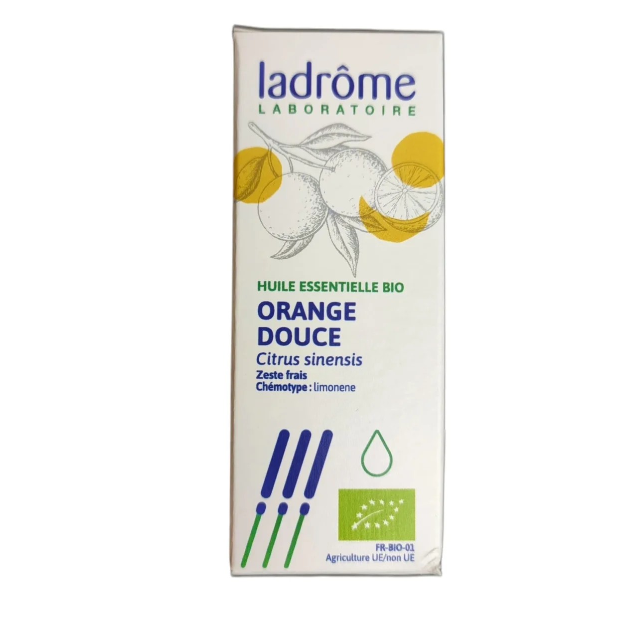 Óleo essencial de Laranja Doce Bio, ideal para relaxamento e aromatização.