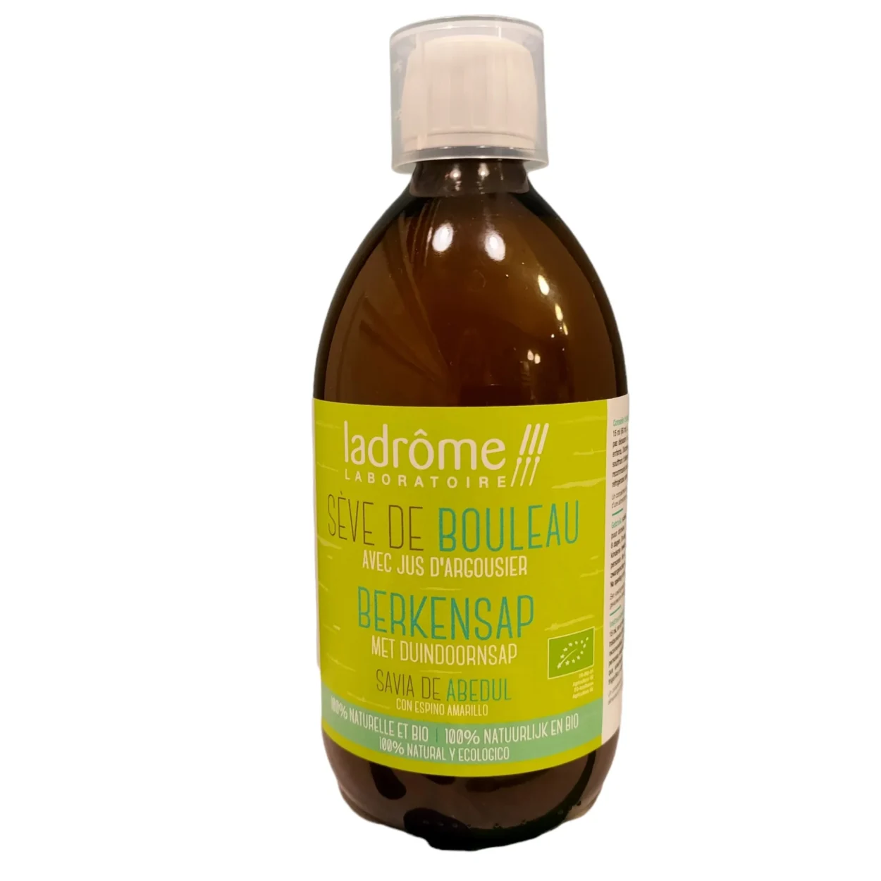 Frasco da Seiva de Bétula da Ladrôme, produto natural e biológico.