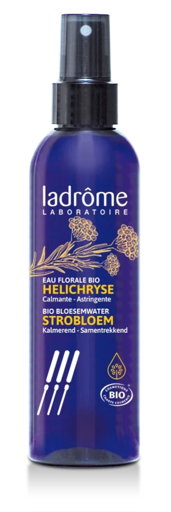 Frasco de Hidrolato de Helichryse Bio, 200 ml, água de erva-caril natural e biológica.