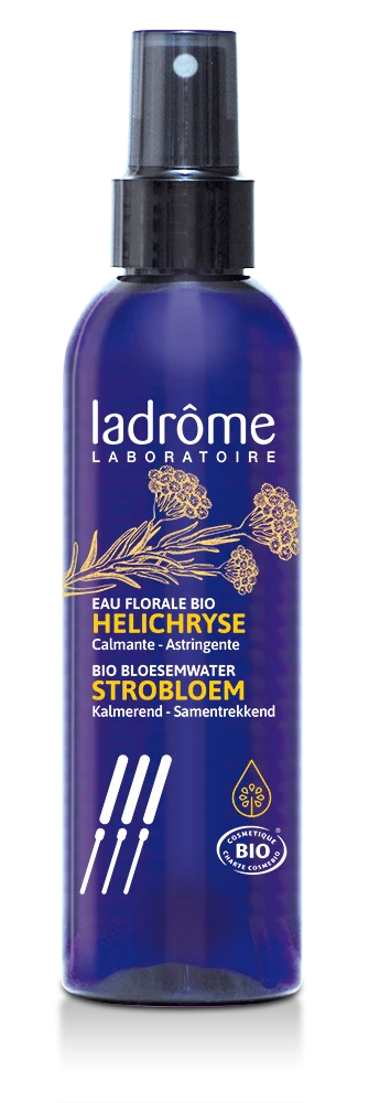 Frasco de Hidrolato de Helichryse Bio, 200 ml, água de erva-caril natural e biológica.