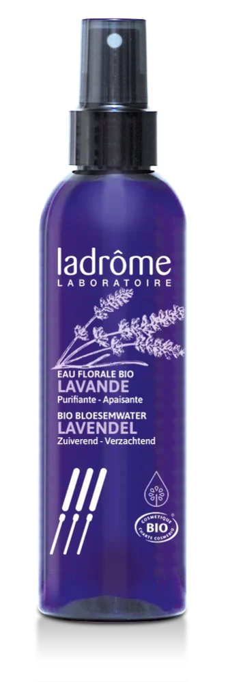 Frasco de Hidrolato de Lavanda Bio, 200 ml, água floral calmante e equilibrante.