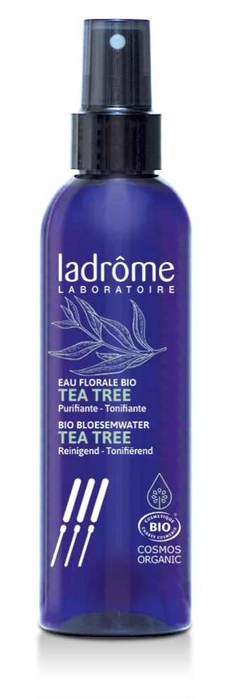 Frasco de Hidrolato de Tea Tree Bio, 200 ml, purificante e refrescante para a pele.