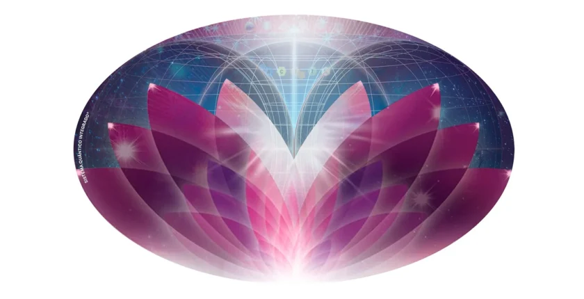 Ilustração do Sistema Quântico Integrado®, uma ferramenta de cura energética baseada na radiestesia e radiónica.