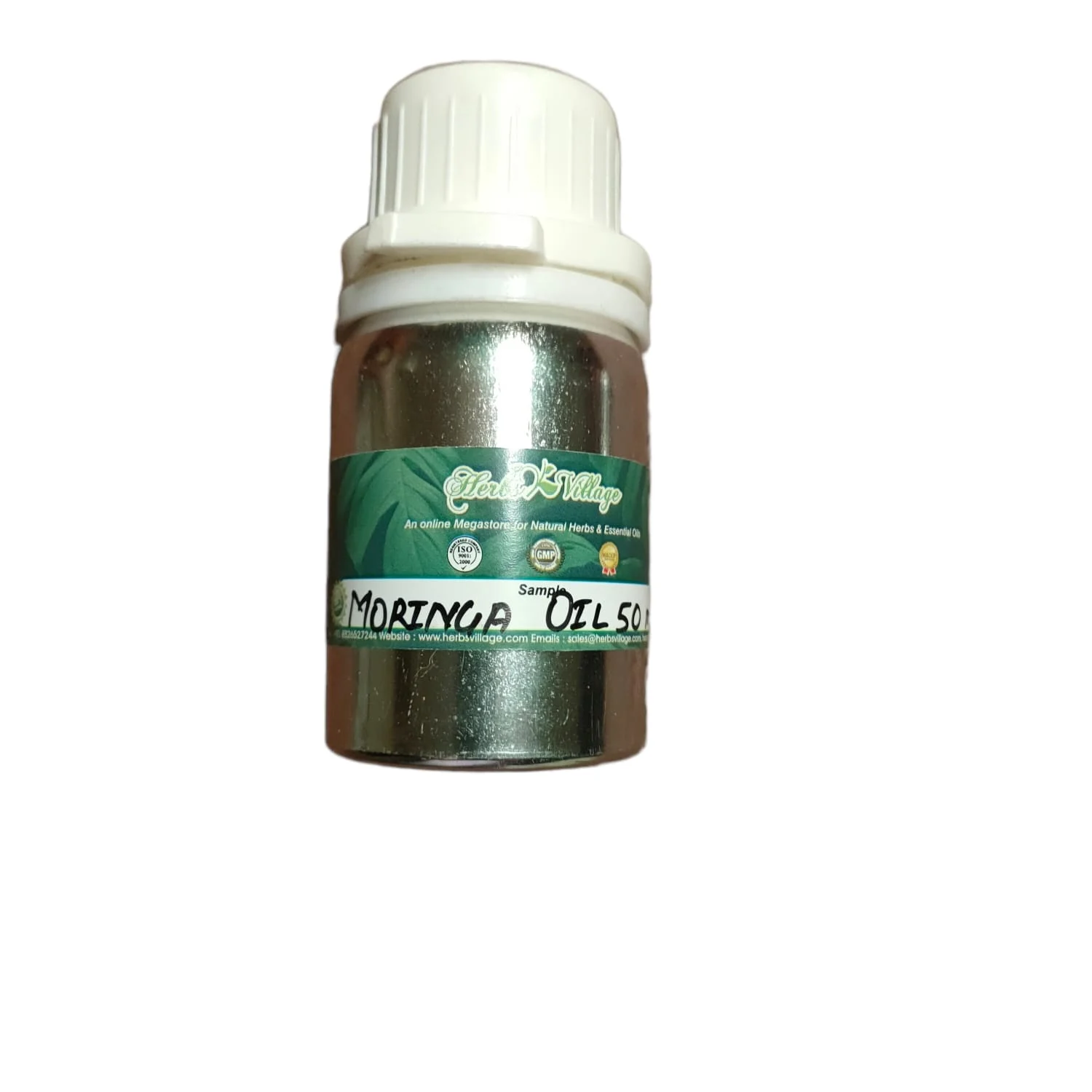 Frasco de Óleo de Moringa, para pele e cabelo saudáveis.