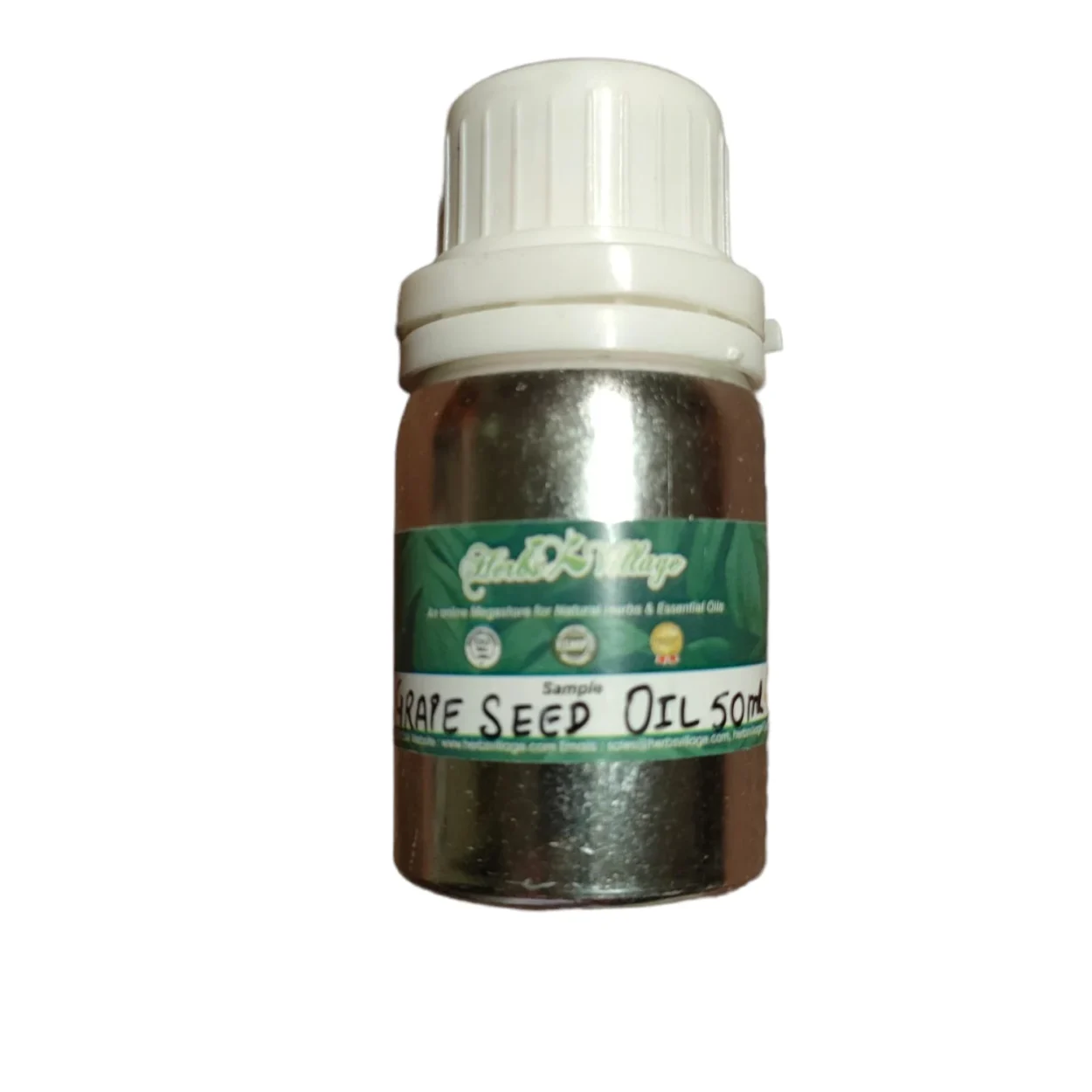 Frasco de Óleo de Grainha de Uva, ideal para peles sensíveis e tratamentos contra sinais de envelhecimento.