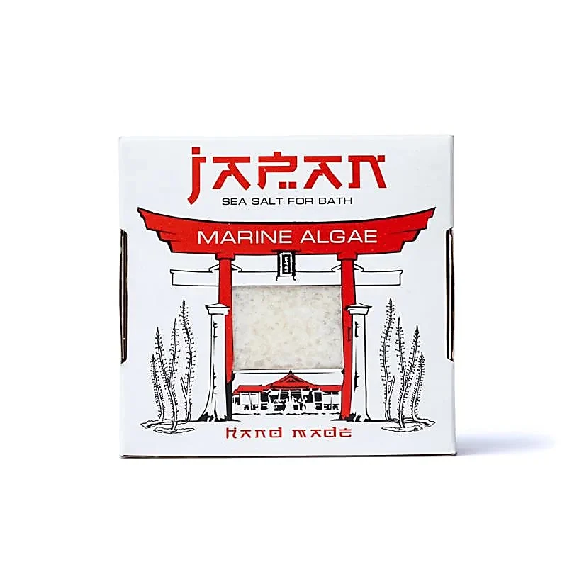 Sal de Banho Japonês com Algas Marinhas - sal de banho relaxante que alivia dores musculares e desintoxica a pele.