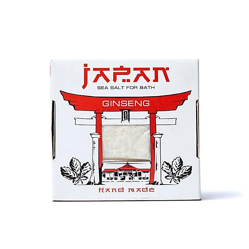Sal de Banho Japonês com Ginseng - sal de banho que alivia dores musculares e revigora corpo e mente.