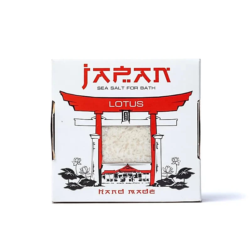 Sal de Banho Japonês com Aroma de Lotus - alivia dores musculares e acalma os sentidos com o perfume de lótus.