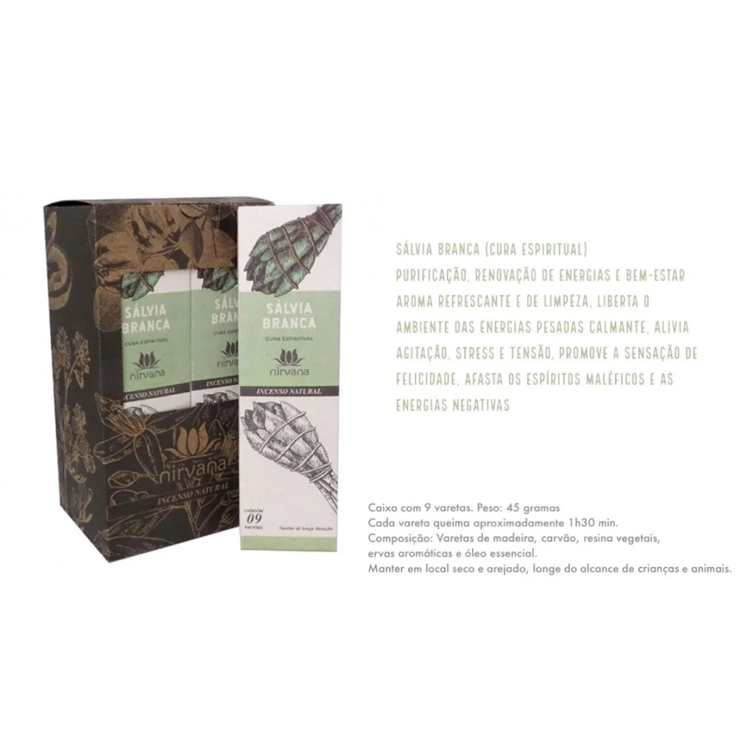 Incenso Nirvana para purificação e harmonização de ambientes.